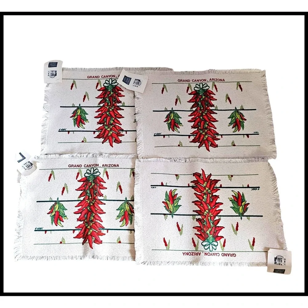 Museum‎ Fine Arts Boston Placemats Grand Canyon Arizona Chili Peppers Set 4 NWT